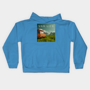 Van Life Camper RV Outdoors in Nature Kids Hoodie